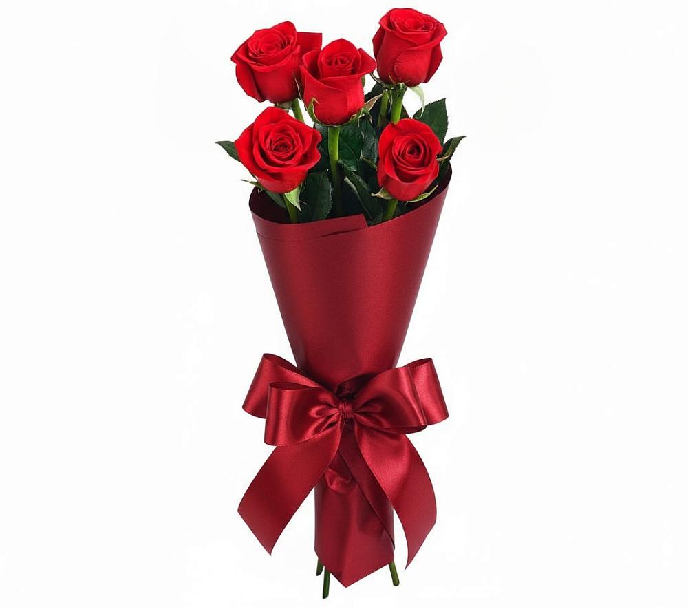 Букет 5 Красных роз Эдлесс Лав в Кудрово Ленинградская область