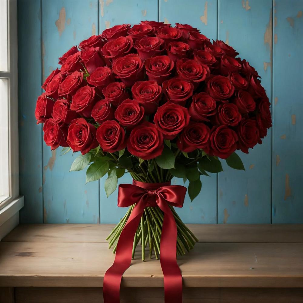 Букет Красные розы Блэк Меджик в Кудрово Ленинградская область