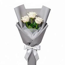 Букет 3 белые розы #REPLACE_PRED# Кудрово Ленинградская область