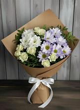Букет цветов из:  Хризантемы и Розы в Кудрово Ленинградская область