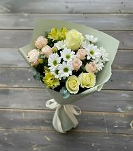 Букет цветов из:  Альстромерии, Розы и Хризантемы в Кудрово Ленинградская область