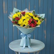 Букет цветов из:  Альстромерии и Хризантемы в Кудрово Ленинградская область