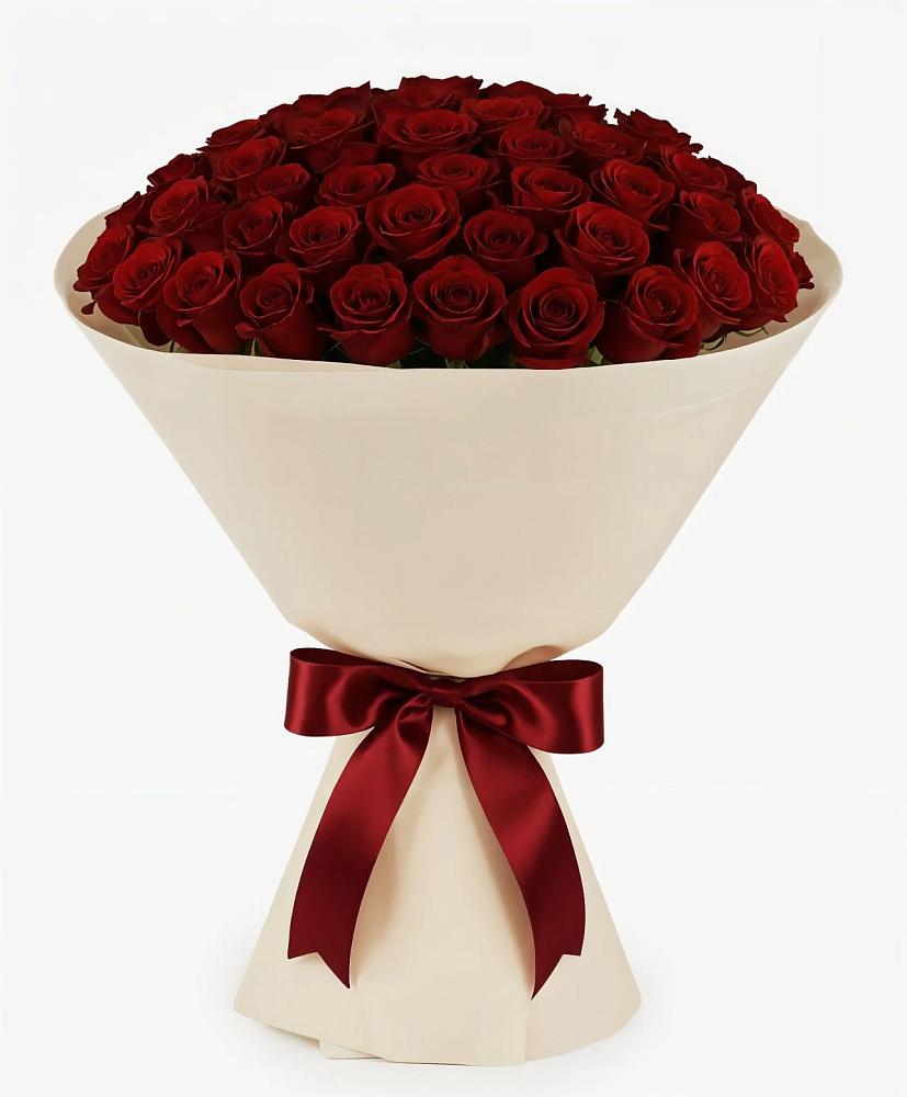 Букет 101 Бордовая роза Блэк Бакарра в Кудрово Ленинградская область